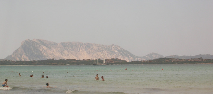 L'île de Tavolara, vue de San Teodoro