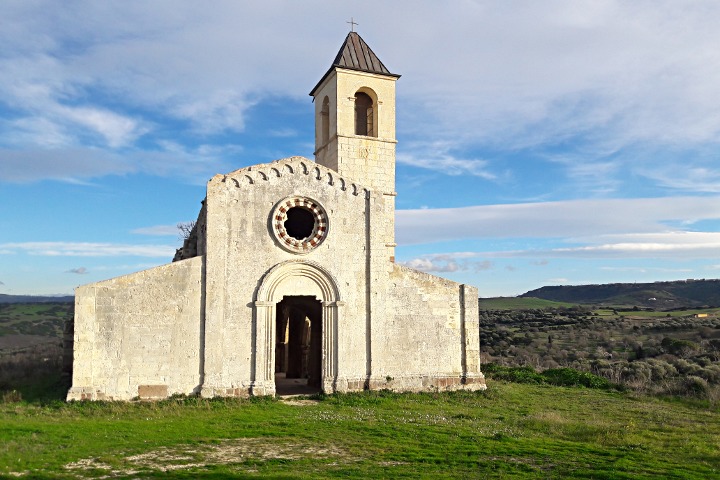 The facade of the church