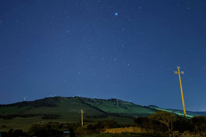 Astrophotography, starry sky in Anglona