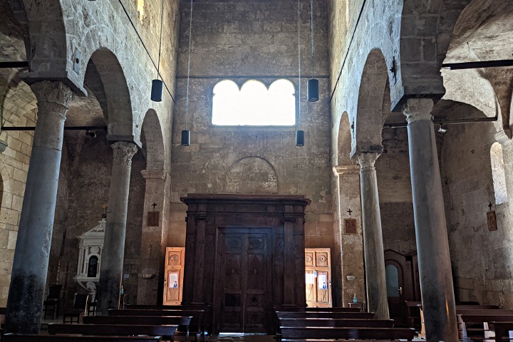 Inside the basilica