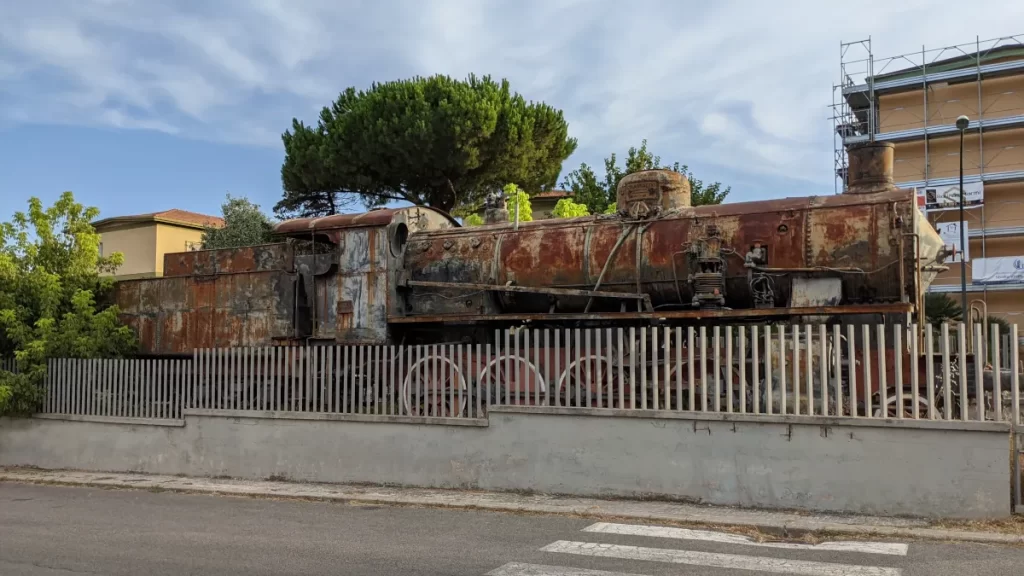 A train monument in Sassari