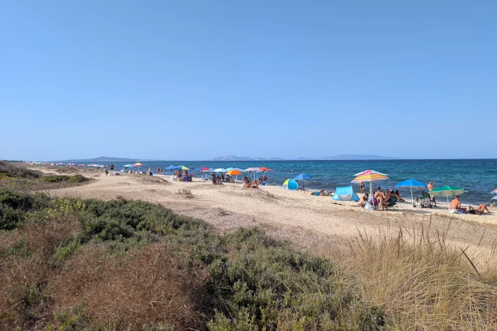 L'île d'Asinara face à la plage